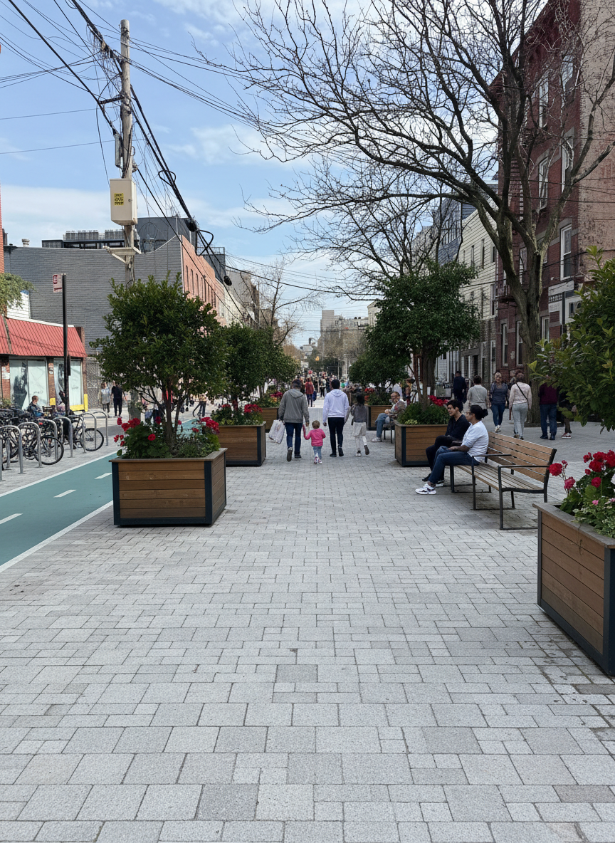 Pedestrian-friendly street